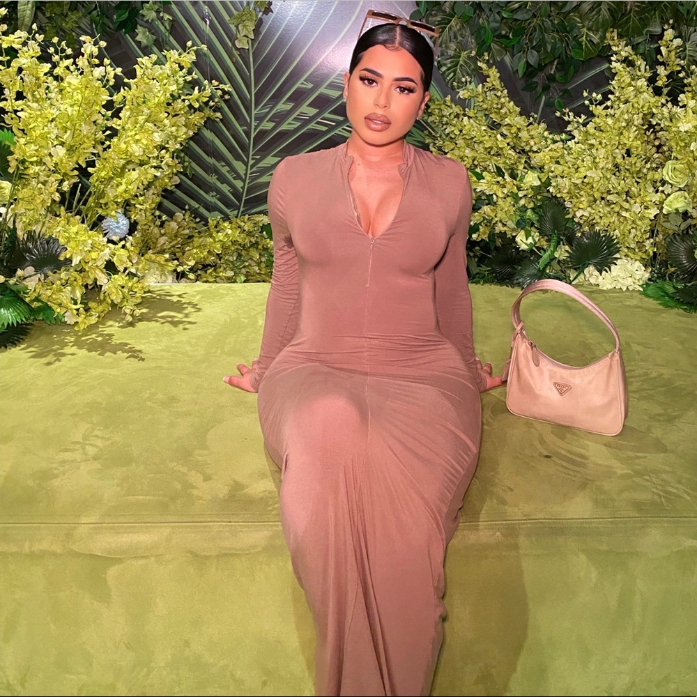 Nude maxi dress